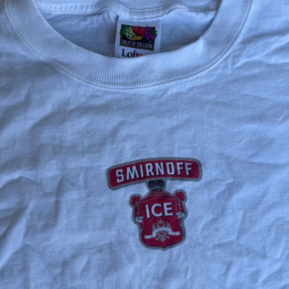 Vintage Smirnoff Ice T Shirt Mens XL White Fruit of the Loom Graphic Tee Promo - Picture 2 of 6